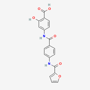 4-[[4-(Furan-2-carbonylamino)benzoyl]amino]-2-hydroxybenzoic acid