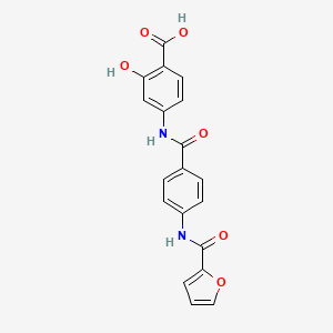 molecular formula C19H14N2O6 B2448485 4-[[4-(Furan-2-carbonylamino)benzoyl]amino]-2-hydroxybenzoic acid CAS No. 887685-94-1