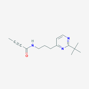 molecular formula C15H21N3O B2448486 N-[3-(2-Tert-butylpyrimidin-4-YL)propyl]but-2-ynamide CAS No. 1935800-00-2