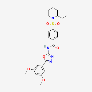 N-(5-(3,5-dimethoxyphenyl)-1,3,4-oxadiazol-2-yl)-4-((2-ethylpiperidin-1-yl)sulfonyl)benzamide