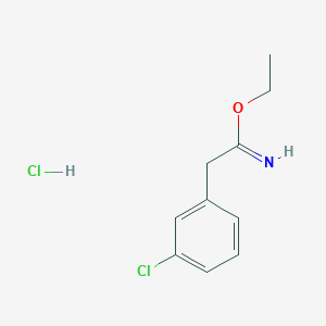 molecular formula C10H13Cl2NO B2448494 Ethyl 2-(3-chlorophenyl)ethanecarboximidate hydrochloride CAS No. 103754-13-8