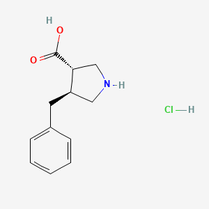 molecular formula C12H16ClNO2 B2448499 盐酸(3S,4S)-4-苄基吡咯烷-3-羧酸 CAS No. 2137134-80-4