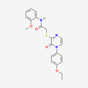 2-[4-(4-ethoxyphenyl)-3-oxopyrazin-2-yl]sulfanyl-N-(2-methoxyphenyl)acetamide