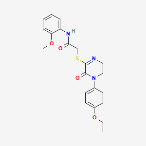 molecular formula C21H21N3O4S B2448500 2-[4-(4-ethoxyphenyl)-3-oxopyrazin-2-yl]sulfanyl-N-(2-methoxyphenyl)acetamide CAS No. 899945-17-6