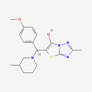 molecular formula C19H24N4O2S B2448505 5-((4-Methoxyphenyl)(3-methylpiperidin-1-yl)methyl)-2-methylthiazolo[3,2-b][1,2,4]triazol-6-ol CAS No. 369367-09-9