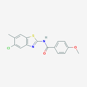 N-(5-chloro-6-methyl-1,3-benzothiazol-2-yl)-4-methoxybenzamide