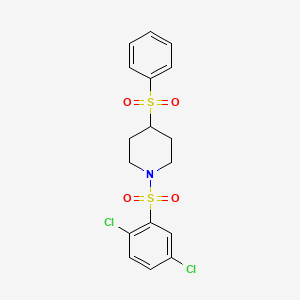 molecular formula C17H17Cl2NO4S2 B2448515 1-((2,5-Dichlorophenyl)sulfonyl)-4-(phenylsulfonyl)piperidine CAS No. 1448130-85-5