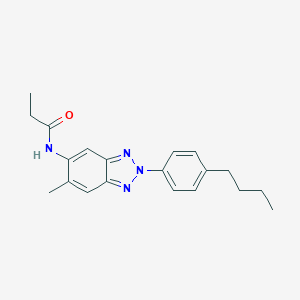 molecular formula C20H24N4O B244852 N-[2-(4-butylphenyl)-6-methyl-2H-benzotriazol-5-yl]propanamide 