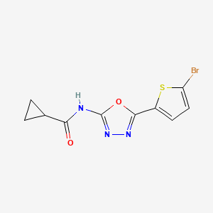molecular formula C10H8BrN3O2S B2448521 N-(5-(5-bromothiophen-2-yl)-1,3,4-oxadiazol-2-yl)cyclopropanecarboxamide CAS No. 1021070-90-5