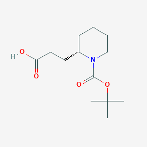 molecular formula C13H23NO4 B2448523 3-[(2S)-1-[(2-methylpropan-2-yl)oxycarbonyl]piperidin-2-yl]propanoic acid CAS No. 2165700-32-1