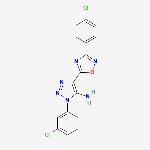 molecular formula C16H10Cl2N6O B2448525 1-(3-chlorophenyl)-4-[3-(4-chlorophenyl)-1,2,4-oxadiazol-5-yl]-1H-1,2,3-triazol-5-amine CAS No. 892776-75-9