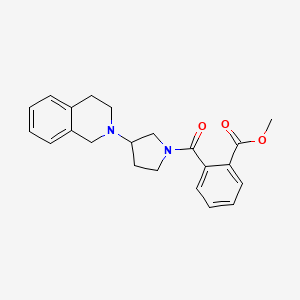 molecular formula C22H24N2O3 B2448526 methyl 2-(3-(3,4-dihydroisoquinolin-2(1H)-yl)pyrrolidine-1-carbonyl)benzoate CAS No. 2034358-42-2