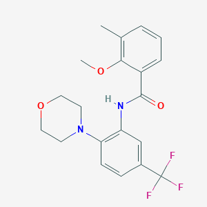 molecular formula C20H21F3N2O3 B244854 2-methoxy-3-methyl-N-[2-(4-morpholinyl)-5-(trifluoromethyl)phenyl]benzamide 