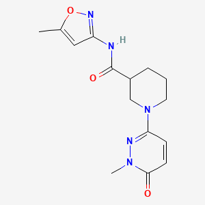 molecular formula C15H19N5O3 B2448544 1-(1-methyl-6-oxo-1,6-dihydropyridazin-3-yl)-N-(5-methylisoxazol-3-yl)piperidine-3-carboxamide CAS No. 1396814-03-1