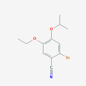 molecular formula C12H14BrNO2 B2448545 2-溴-5-乙氧基-4-异丙氧基苯甲腈 CAS No. 590355-61-6