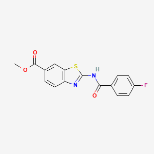 molecular formula C16H11FN2O3S B2448550 Methyl 2-(4-fluorobenzamido)benzo[d]thiazole-6-carboxylate CAS No. 887902-63-8