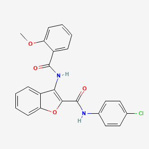 molecular formula C23H17ClN2O4 B2448558 N-(4-chlorophenyl)-3-(2-methoxybenzamido)benzofuran-2-carboxamide CAS No. 887892-64-0
