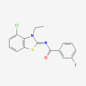 N-(4-chloro-3-ethyl-1,3-benzothiazol-2-ylidene)-3-fluorobenzamide