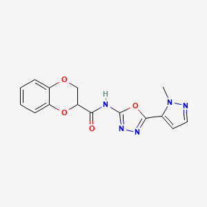 N-(5-(1-methyl-1H-pyrazol-5-yl)-1,3,4-oxadiazol-2-yl)-2,3-dihydrobenzo[b][1,4]dioxine-2-carboxamide