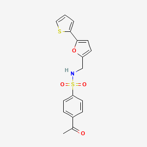 4-acetyl-N-((5-(thiophen-2-yl)furan-2-yl)methyl)benzenesulfonamide