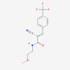 molecular formula C14H13F3N2O2 B2448571 2-シアノ-N-(2-メトキシエチル)-3-[4-(トリフルオロメチル)フェニル]プロプ-2-エンアミド CAS No. 1012983-57-1