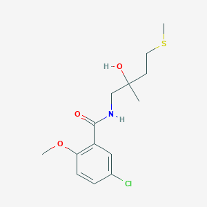 molecular formula C14H20ClNO3S B2448573 5-chloro-N-(2-hydroxy-2-methyl-4-(methylthio)butyl)-2-methoxybenzamide CAS No. 1396790-79-6