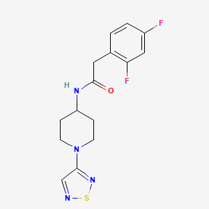 molecular formula C15H16F2N4OS B2448577 2-(2,4-二氟苯基)-N-[1-(1,2,5-噻二唑-3-基)哌啶-4-基]乙酰胺 CAS No. 2034604-43-6
