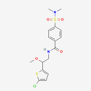 molecular formula C16H19ClN2O4S2 B2448590 N-(2-(5-chlorothiophen-2-yl)-2-methoxyethyl)-4-(N,N-dimethylsulfamoyl)benzamide CAS No. 2034403-25-1