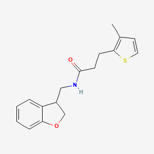 molecular formula C17H19NO2S B2448606 N-[(2,3-dihydro-1-benzofuran-3-yl)methyl]-3-(3-methylthiophen-2-yl)propanamide CAS No. 2097927-63-2