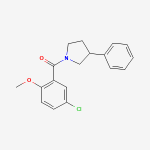 molecular formula C18H18ClNO2 B2448613 (5-Chlor-2-methoxyphenyl)(3-phenylpyrrolidin-1-yl)methanon CAS No. 1211209-45-8