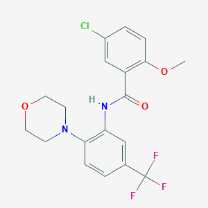 molecular formula C19H18ClF3N2O3 B244862 5-chloro-2-methoxy-N-[2-morpholin-4-yl-5-(trifluoromethyl)phenyl]benzamide 