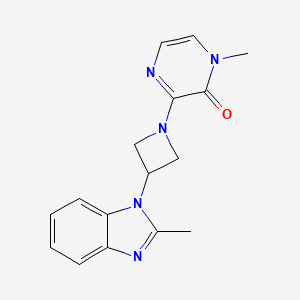 molecular formula C16H17N5O B2448620 1-Methyl-3-[3-(2-methylbenzimidazol-1-yl)azetidin-1-yl]pyrazin-2-one CAS No. 2380098-31-5