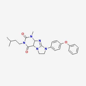 molecular formula C25H27N5O3 B2448624 1-甲基-3-(3-甲基丁基)-8-(4-苯氧基苯基)-1H,2H,3H,4H,6H,7H,8H-咪唑并[1,2-g]嘌呤-2,4-二酮 CAS No. 893954-65-9