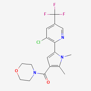 molecular formula C17H17ClF3N3O2 B2448629 4-{5-[3-chloro-5-(trifluoromethyl)pyridin-2-yl]-1,2-dimethyl-1H-pyrrole-3-carbonyl}morpholine CAS No. 2085689-99-0