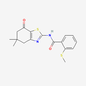 molecular formula C17H18N2O2S2 B2448637 N-(5,5-二甲基-7-氧代-4,5,6,7-四氢苯并[d]噻唑-2-基)-2-(甲硫基)苯甲酰胺 CAS No. 896343-92-3