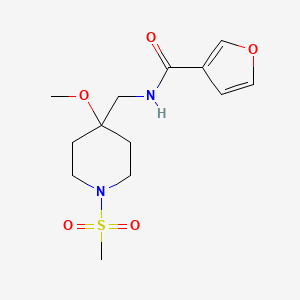 molecular formula C13H20N2O5S B2448640 N-[(1-methanesulfonyl-4-methoxypiperidin-4-yl)methyl]furan-3-carboxamide CAS No. 2415462-32-5