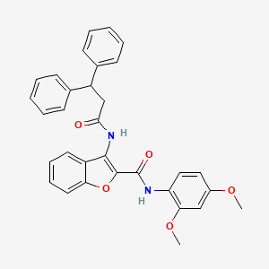 molecular formula C32H28N2O5 B2448656 N-(2,4-dimethoxyphenyl)-3-(3,3-diphenylpropanamido)benzofuran-2-carboxamide CAS No. 887887-14-1