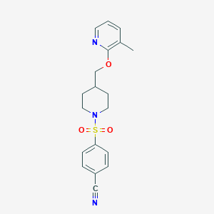 4-[4-[(3-Methylpyridin-2-yl)oxymethyl]piperidin-1-yl]sulfonylbenzonitrile