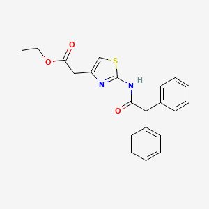 molecular formula C21H20N2O3S B2448659 Ethyl 2-(2-(2,2-diphenylacetamido)thiazol-4-yl)acetate CAS No. 307343-59-5