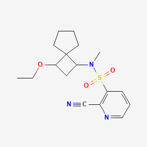 molecular formula C17H23N3O3S B2448663 2-cyano-N-{3-ethoxyspiro[3.4]octan-1-yl}-N-methylpyridine-3-sulfonamide CAS No. 2093896-93-4