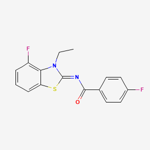 molecular formula C16H12F2N2OS B2448665 N-(3-ethyl-4-fluoro-1,3-benzothiazol-2-ylidene)-4-fluorobenzamide CAS No. 868371-12-4