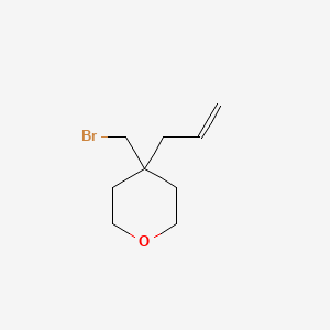 molecular formula C9H15BrO B2448673 4-(Bromomethyl)-4-(prop-2-en-1-yl)oxane CAS No. 1881925-04-7