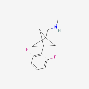 molecular formula C13H15F2N B2448677 1-[3-(2,6-Difluorophenyl)-1-bicyclo[1.1.1]pentanyl]-N-methylmethanamine CAS No. 2287333-60-0