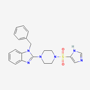 molecular formula C21H22N6O2S B2448691 2-(4-((1H-imidazol-4-yl)sulfonyl)piperazin-1-yl)-1-benzyl-1H-benzo[d]imidazole CAS No. 1210235-20-3