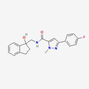 3-(4-fluorophenyl)-N-((1-hydroxy-2,3-dihydro-1H-inden-1-yl)methyl)-1-methyl-1H-pyrazole-5-carboxamide