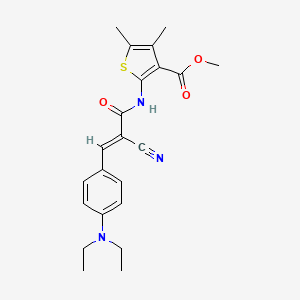 molecular formula C22H25N3O3S B2448701 (E)-methyl 2-(2-cyano-3-(4-(diethylamino)phenyl)acrylamido)-4,5-dimethylthiophene-3-carboxylate CAS No. 379714-48-4