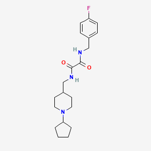 molecular formula C20H28FN3O2 B2448707 N1-((1-cyclopentylpiperidin-4-yl)methyl)-N2-(4-fluorobenzyl)oxalamide CAS No. 953137-69-4