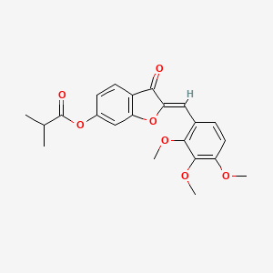 molecular formula C22H22O7 B2448709 (Z)-3-oxo-2-(2,3,4-trimethoxybenzylidene)-2,3-dihydrobenzofuran-6-yl isobutyrate CAS No. 622359-76-6