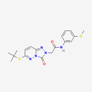 molecular formula C18H21N5O2S2 B2448710 2-[6-(tert-butylthio)-3-oxo[1,2,4]triazolo[4,3-b]pyridazin-2(3H)-yl]-N-[3-(methylthio)phenyl]acetamide CAS No. 1040653-61-9