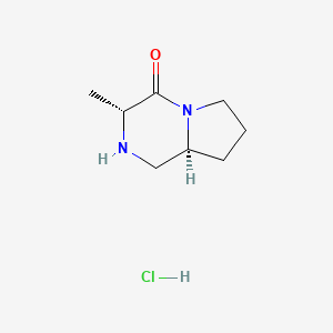 molecular formula C8H15ClN2O B2448714 (3R,8aS)-3-methylhexahydropyrrolo[1,2-a]pyrazin-4(1H)-one hydrochloride CAS No. 2230901-14-9